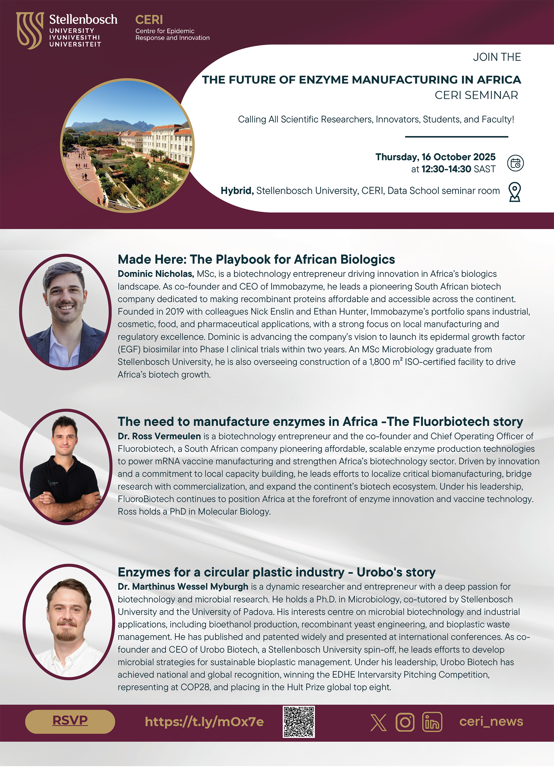 2025 CERI Summer Scientific Seminar Series IV: The Future of Enzyme Manufacturing in Africa